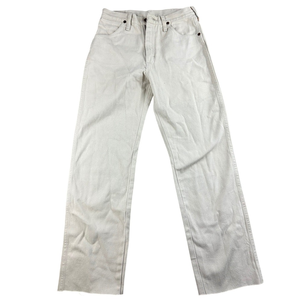 Vintage Wrangler Jeans Men 28 Straight Cowboy Cut 13MWZWT Raw Hem USA Made